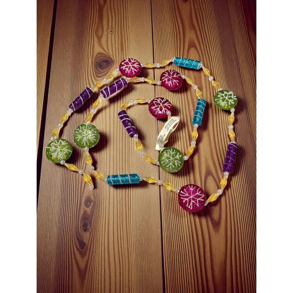Christmas Candy Beaded Garland 6'